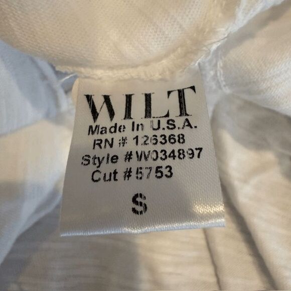 NEW! Wilt Double Tier Mock Hem White Tank Slub Cotton Ruffle Hem Size Small - Picture 7 of 10